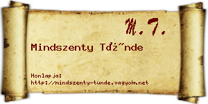 Mindszenty Tünde névjegykártya